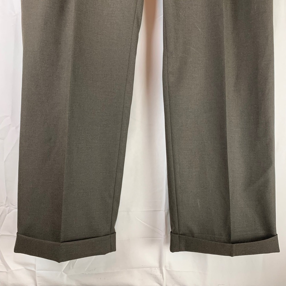 Ralph Lauren Dress Pants Mens 40x29 (fit 38x29) Brown Pleated Cuffed Trousers - Picture 5 of 12
